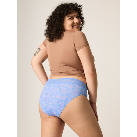 Menstruační kalhotky Modibodi Sensual Hi-Waist Bikini Moderate-Heavy Flora Blue (MODI4038FB)