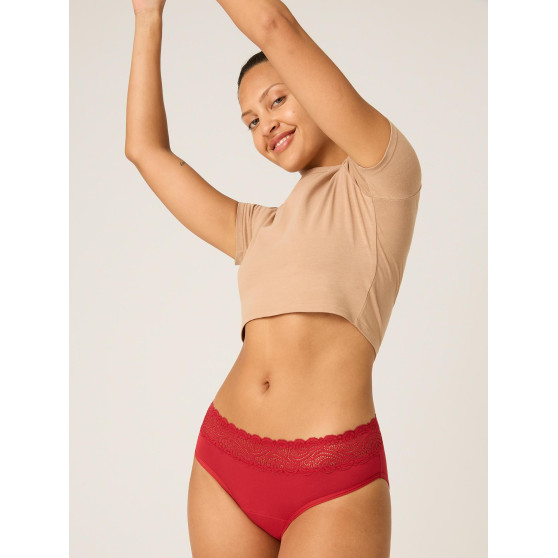 Menstruační kalhotky Modibodi Sensual Hi-Waist Bikini Light-Moderate Rouge Red (MODI4035RR)