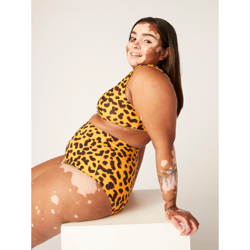 Menstruační plavky Modibodi Hi-Waist Bikini Brief Animal komplet (MODI4320KA)