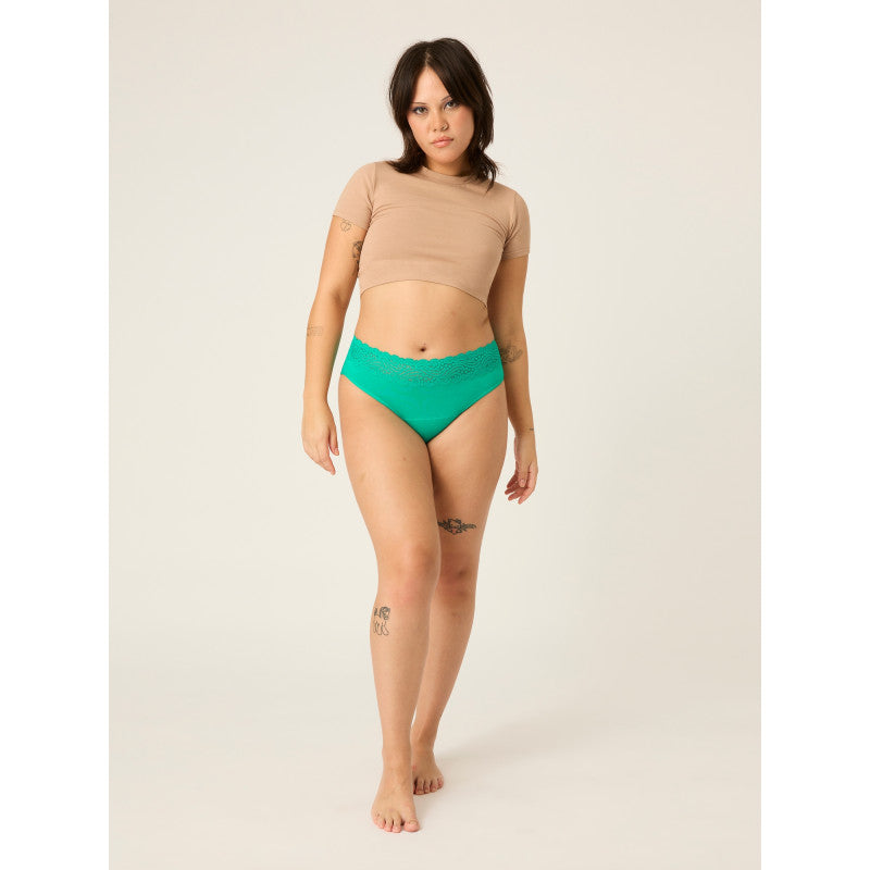 Menstruační kalhotky Modibodi Sensual Hi-Waist Bikini Moderate-Heavy Jade (MODI4038J)