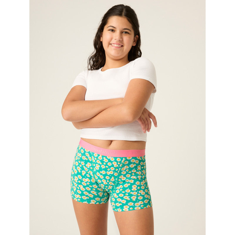 Menstruační kalhotky Modibodi Teen Hipster Boyshort Maxi Daisy Chain Pink (MODI4102DCP)