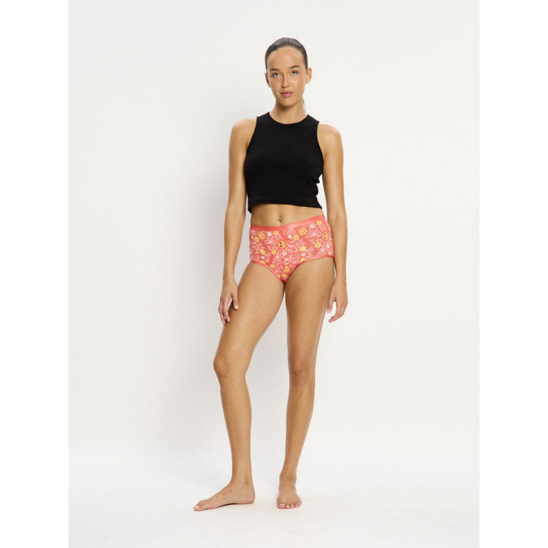 Menstruační kalhotky Modibodi SmileyWorld Classic Full Brief Super Overnight Boho Coral (MKMSCFBSBC)