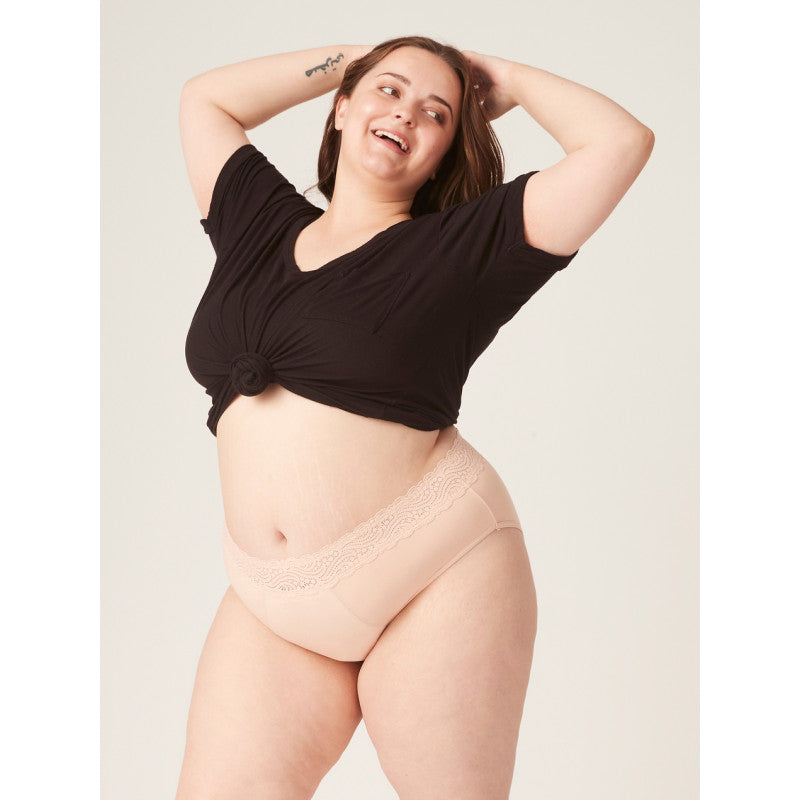 Menstruační kalhotky Modibodi Sensual Hi-Waist Bikini Maxi Beige (MODI4042B)