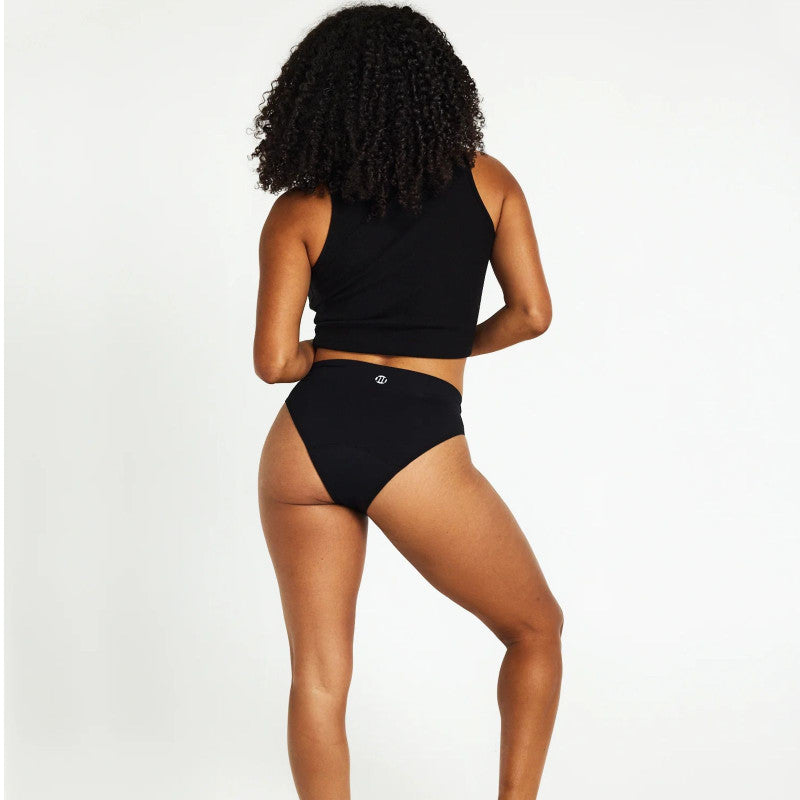 Menstruační tanga Modibodi Modicomfort Seamless Hi Waist Thong Light Teale Blue (MTMMSHWTLTB)