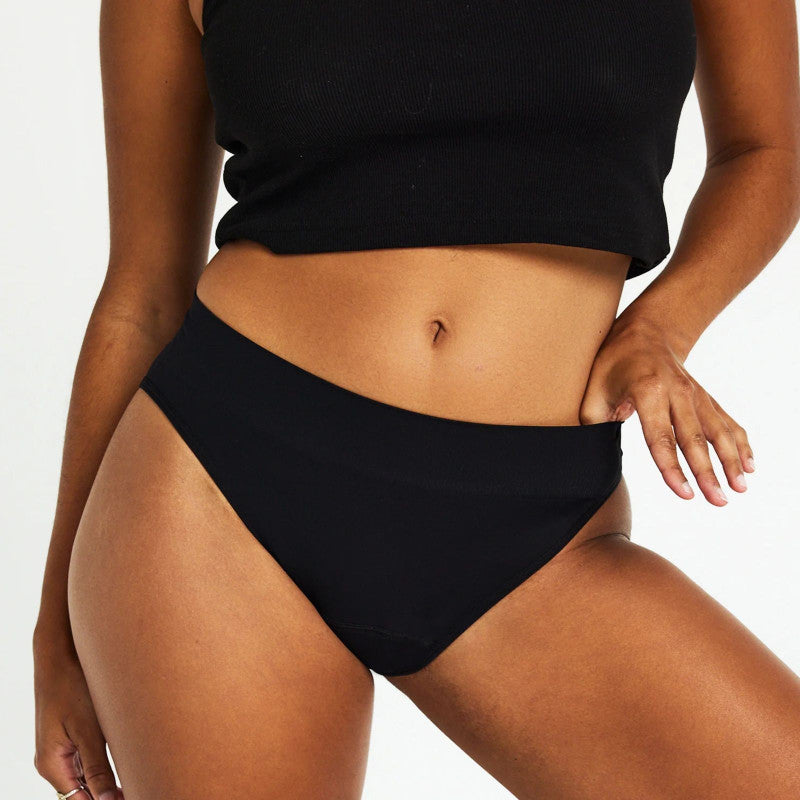 Menstruační tanga Modibodi Modicomfort Seamless Hi Waist Thong Light Teale Blue (MTMMSHWTLTB)