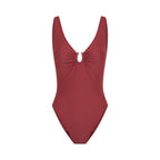 Modibodi High V Neck One Piece Sahara Red - VYBALENÉ