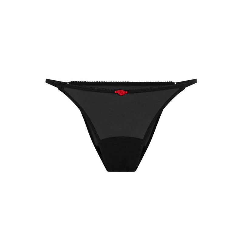 Menstruační tanga Modibodi Intimates V Day Tanga Brief Light-Moderate Black Rose (MTMIVDTBLM)