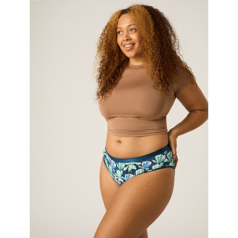 Menstruační kalhotky Modibodi Classic Bikini Maxi Midnight Blue Floral - VYBALENÉ (MODI4012MBFVYB)