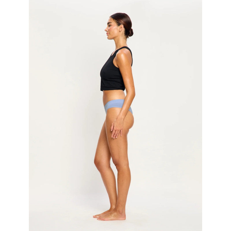 Menstruační tanga Modibodi Modicomfort Seamless Hi Waist Thong Light Teale Blue (MTMMSHWTLTB)