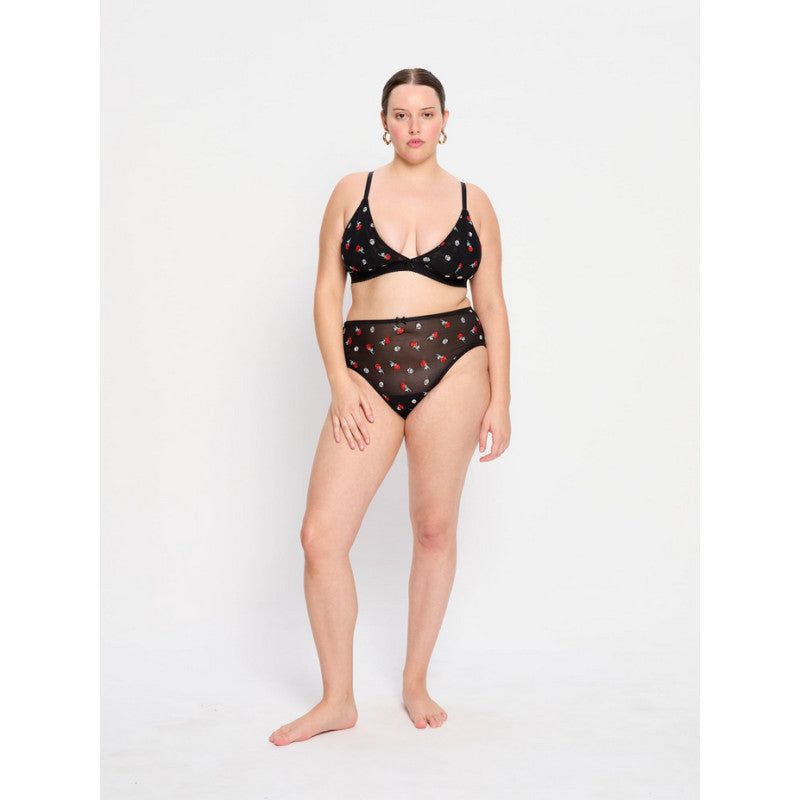 Menstruační kalhotky Modibodi Intimates V Day Hi Waist Brief Moderate-Heavy Black Rose (MKMIVDHWBMHBR)