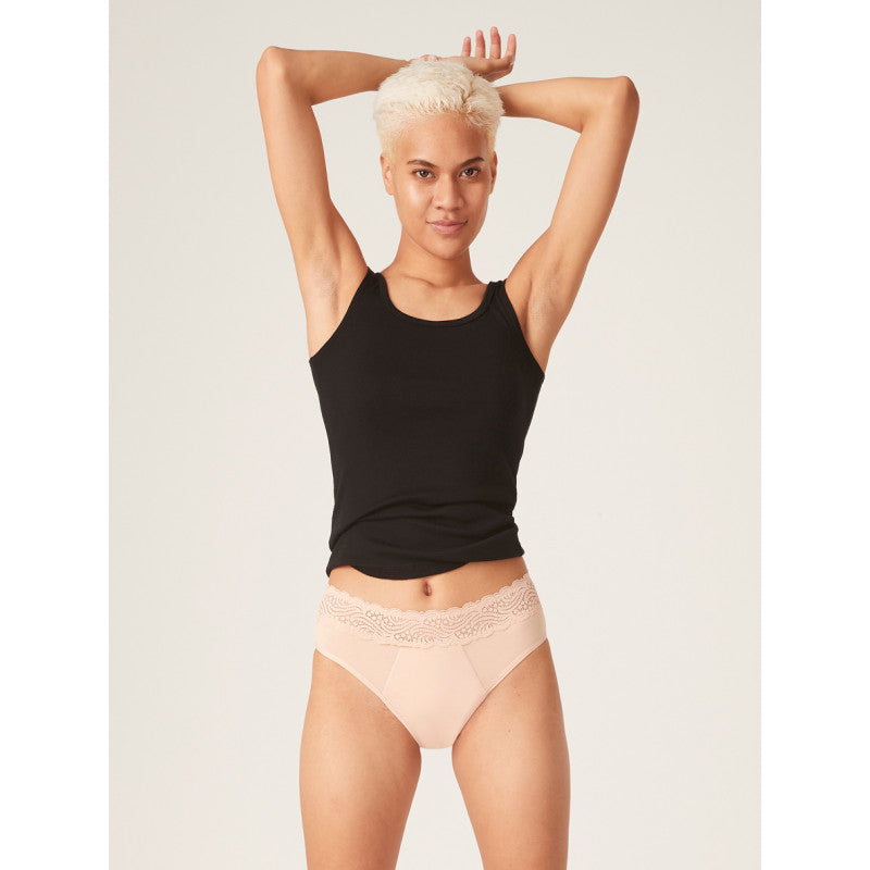 Menstruační kalhotky Modibodi Sensual Hi-Waist Bikini Maxi Beige (MODI4042B)