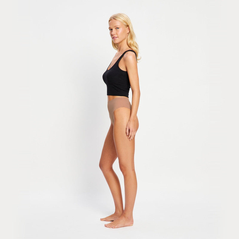 Menstruační tanga Modibodi Modicomfort Seamless Hi Waist Thong Light Teale Blue (MTMMSHWTLTB)