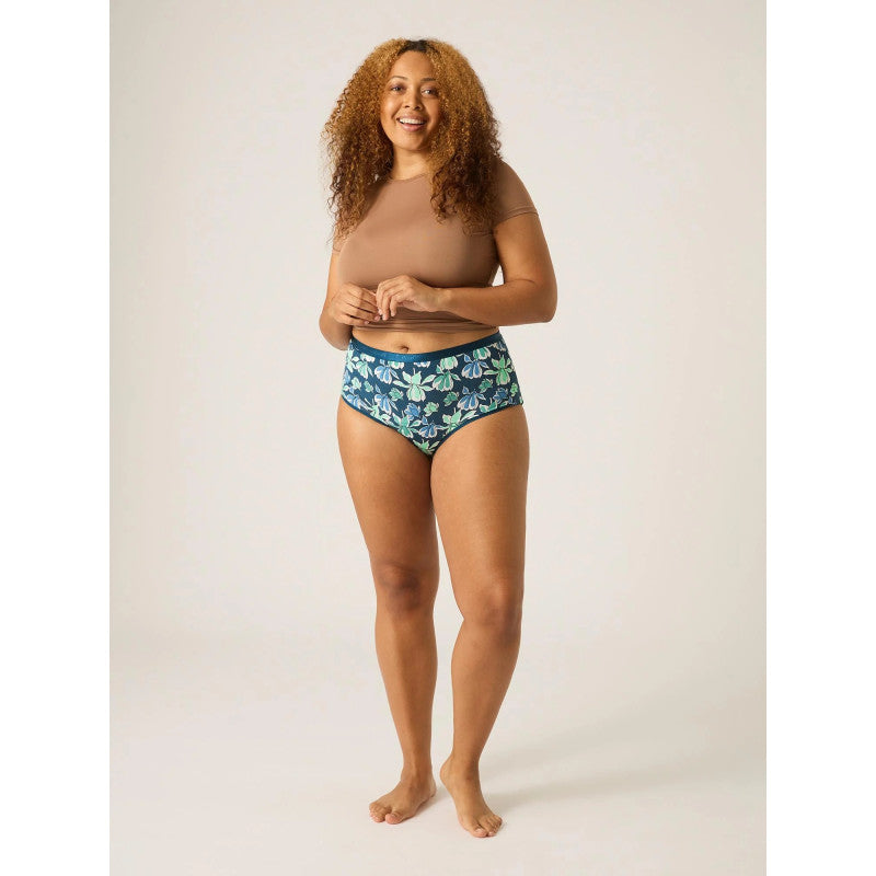 Menstruační kalhotky Modibodi Classic Full Brief Heavy-Overnight Midnight Blue Floral - VYBALENÉ (MODI4015MBFVYB)