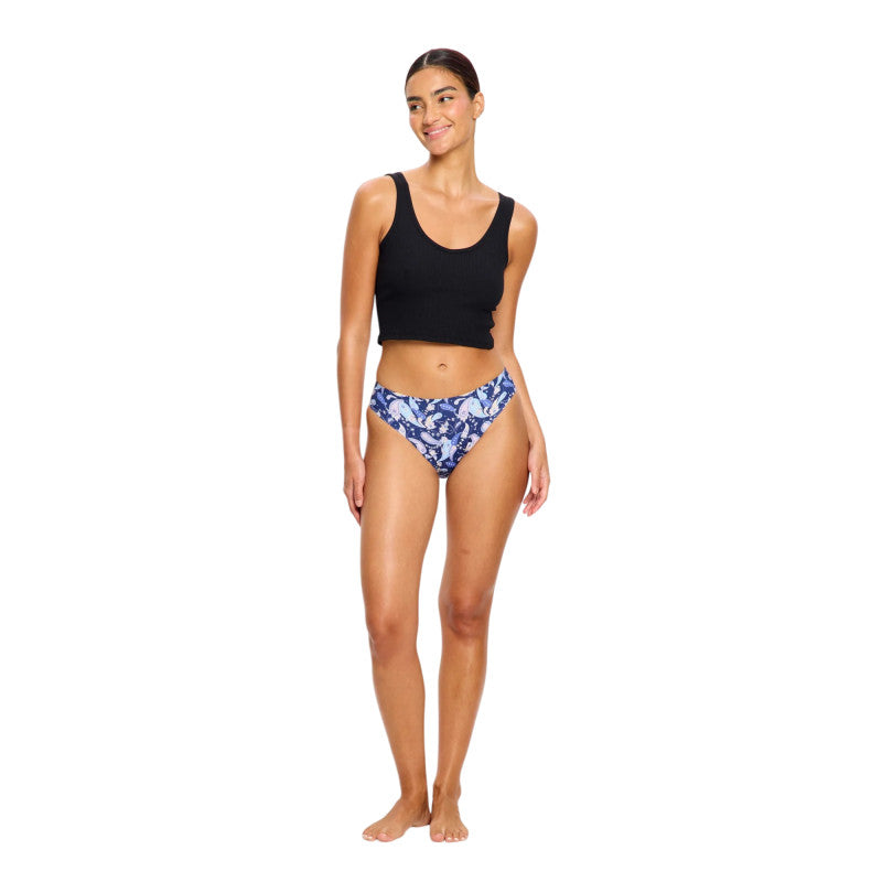 Menstruační kalhotky Modibodi Seamfree Bikini Moderate-Heavy Midnight Blue Floral (MODI4065MBF)