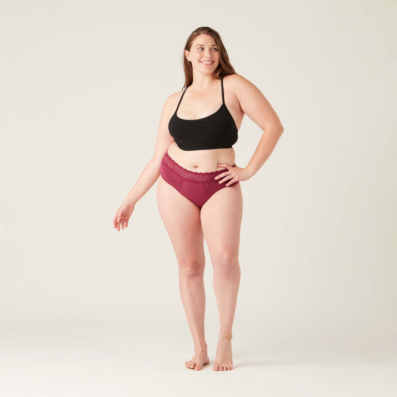 Menstruační kalhotky Modibodi Sensual Hi-Waist Bikini Maxi Garnet (MODI4042G)