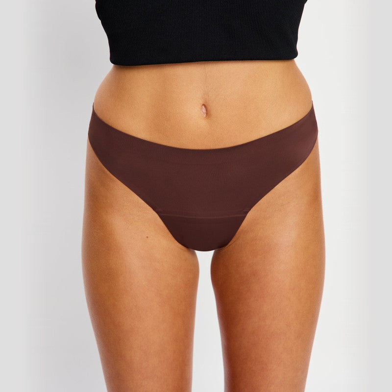 Menstruační tanga Modibodi Modicomfort Seamless Hi Waist Thong Light Teale Blue (MTMMSHWTLTB)