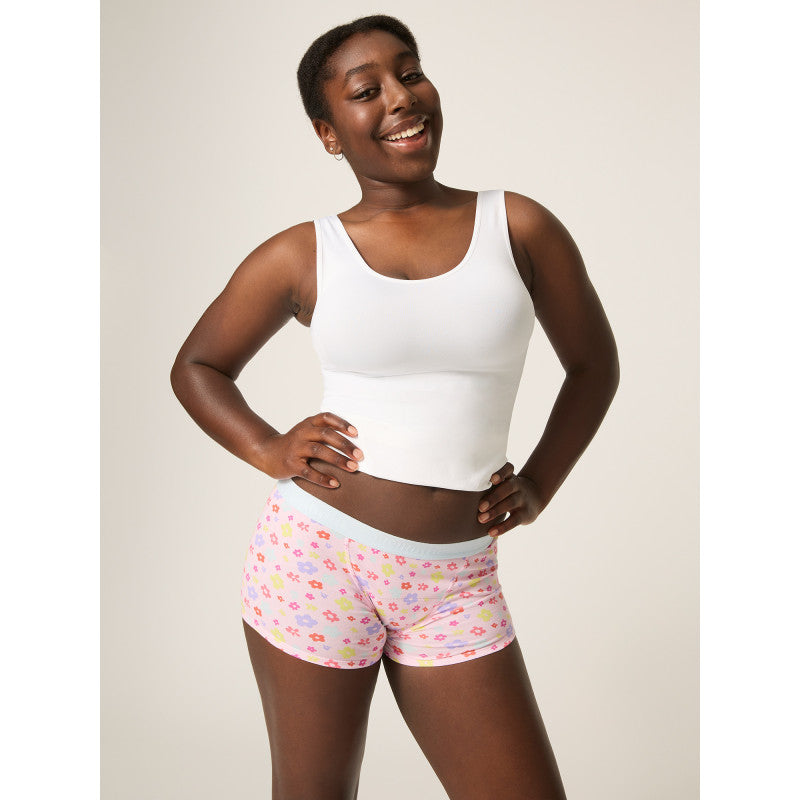Menstruační kalhotky Modibodi Teen Hipster Boyshort Moderate-Heavy Orchid Pink - VYBALENÉ (MODI4101OPVYB)