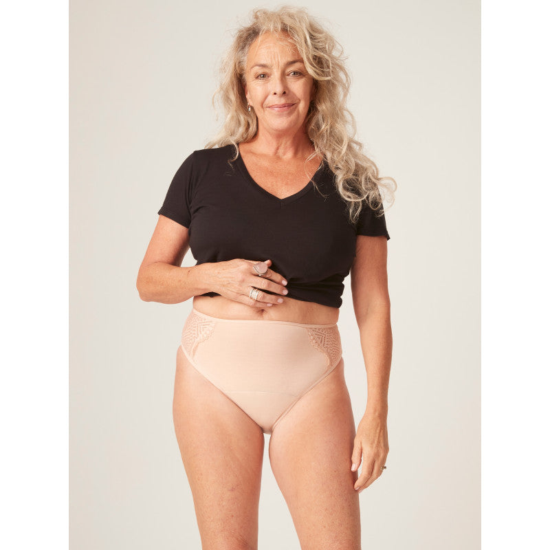 Menstruační kalhotky Modibodi Sensual French Cut Moderate-Heavy Beige - VYBALENÉ (MODI4030BVYB)