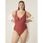 Modibodi High V Neck One Piece Sahara Red - VYBALENÉ