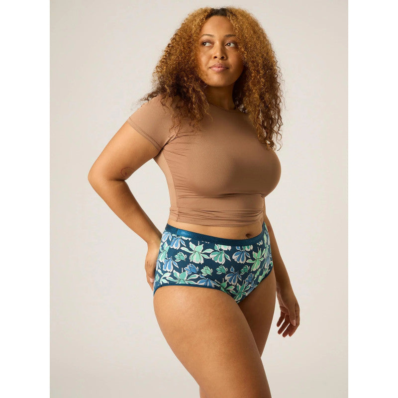 Menstruační kalhotky Modibodi Classic Full Brief Heavy-Overnight Midnight Blue Floral - VYBALENÉ (MODI4015MBFVYB)