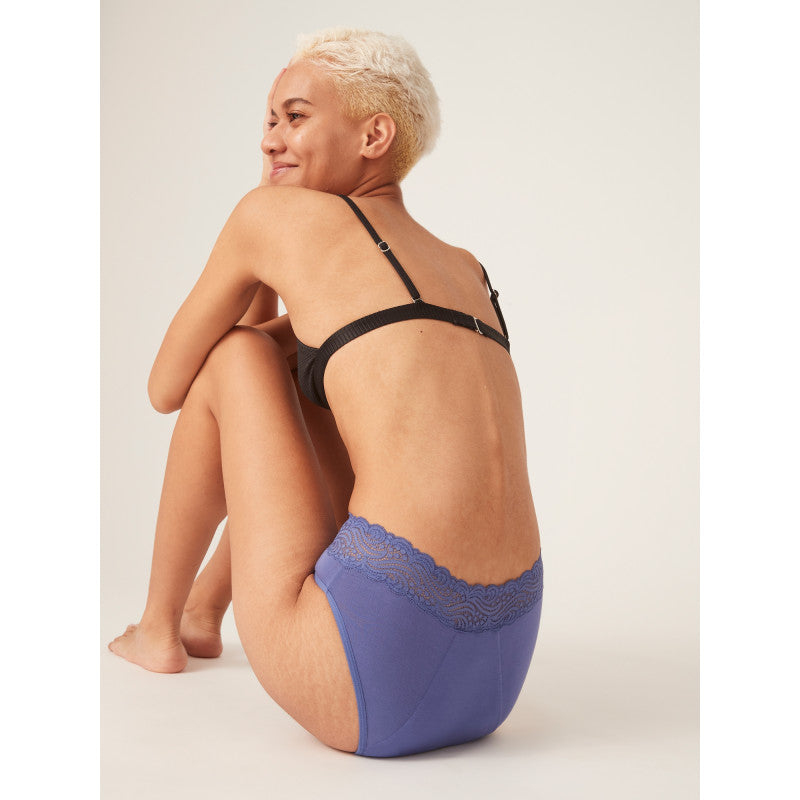 Menstruační kalhotky Modibodi Sensual Hi-Waist Bikini Maxi Storm Blue (MODI4042SB)