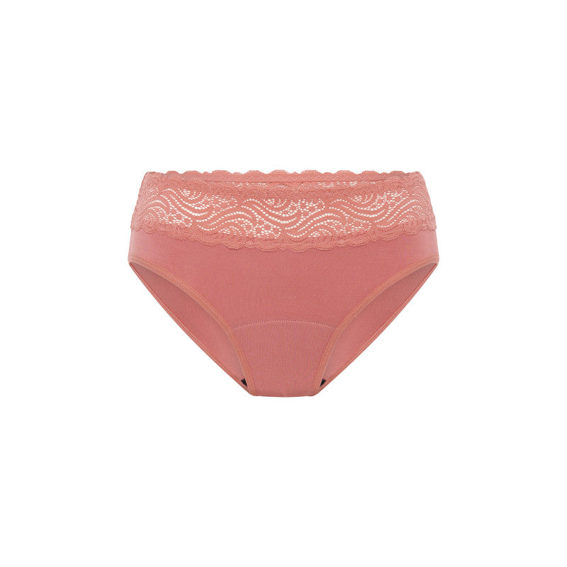 Menstruační kalhotky Modibodi Sensual Hi-Waist Bikini Light-Moderate Art Deco Pink (MODI4035ADP)