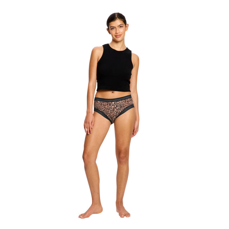 Menstruační kalhotky Modibodi Sensual Boyleg Light Animalia Brown (MKMSBLAB)