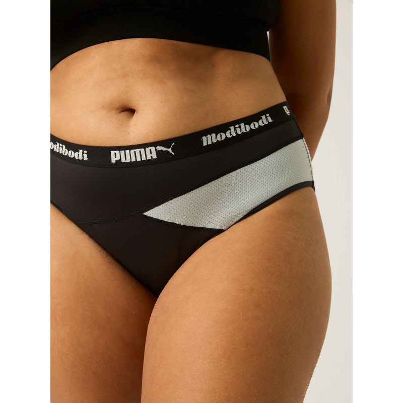 Menstruační kalhotky PUMA & Modibodi Active Brief Light-Moderate Platinum Grey (MODI4092PG)