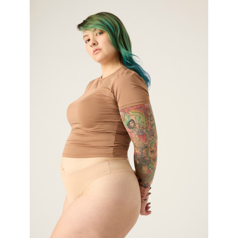 Menstruační tanga Modibodi Seamfree Thong Light Cashew (MTMSTLMC)