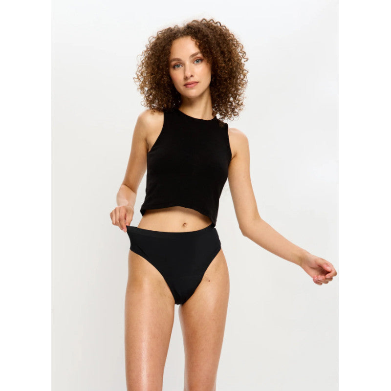 Menstruační kalhotky Modibodi Modicomfort Seamless Hi Waist Cheeky Moderate Black (MKMMSWCMB)