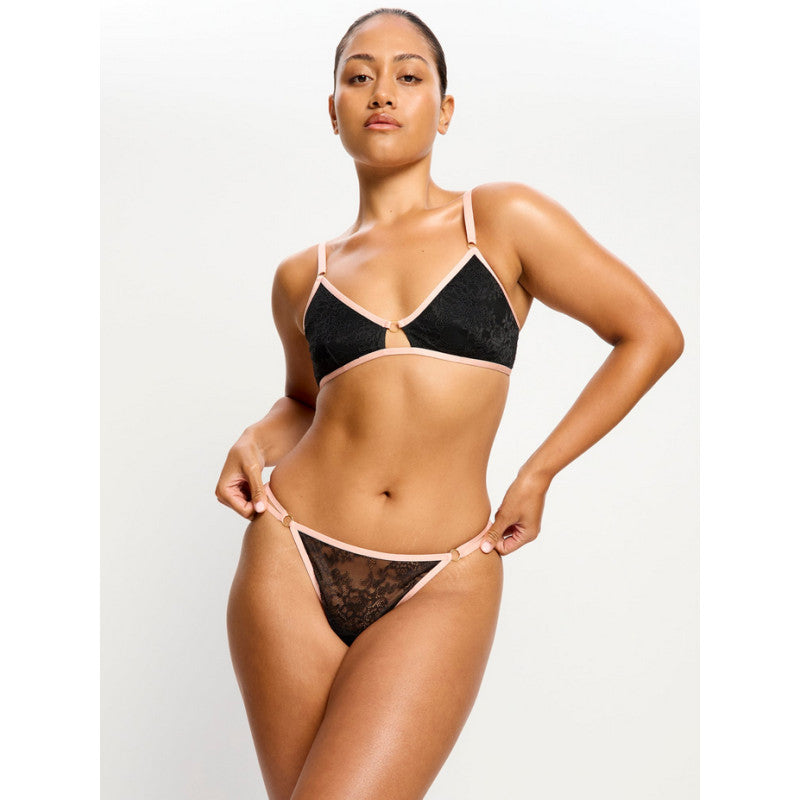 Menstruační tanga Modibodi Bliss Thong Light Jet Black (MTMBTLJB)