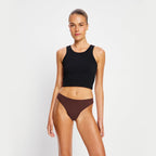 Menstruační tanga Modibodi Modicomfort Seamless Hi Waist Thong Light Teale Blue (MTMMSHWTLTB)