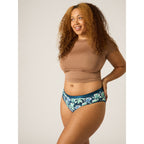 Menstruační kalhotky Modibodi Classic Bikini Maxi Midnight Blue Floral (MODI4012MBF)