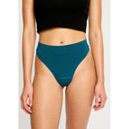 Menstruační tanga Modibodi Modicomfort Seamless Hi Waist Thong Light Teale Blue (MTMMSHWTLTB)