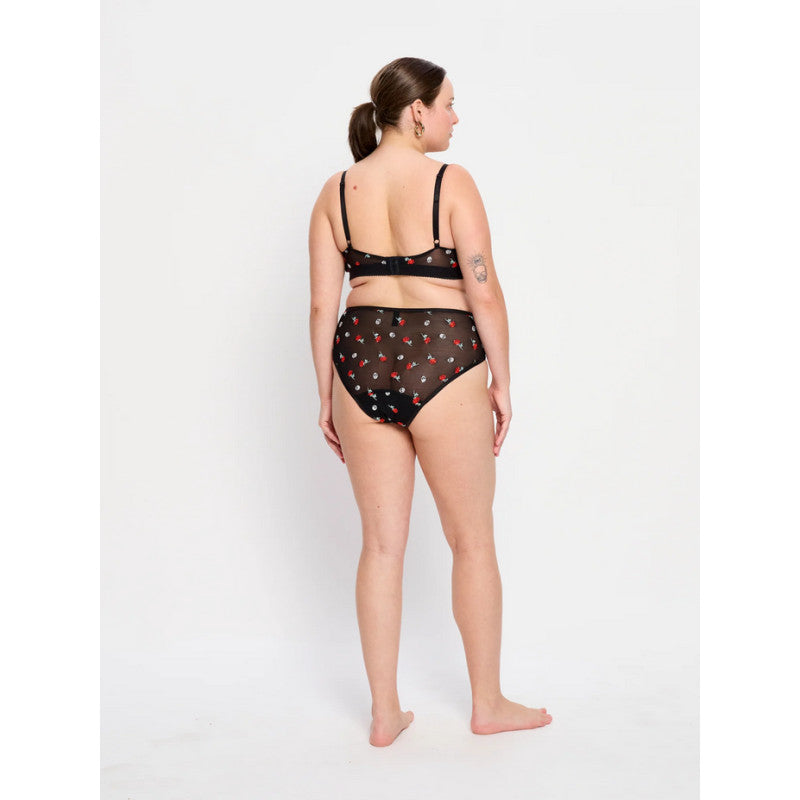 Menstruační kalhotky Modibodi Intimates V Day Hi Waist Brief Moderate-Heavy Black Rose (MKMIVDHWBMHBR)