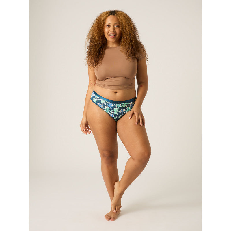 Menstruační kalhotky Modibodi Classic Bikini Maxi Midnight Blue Floral (MODI4012MBF)