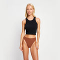 Menstruační tanga Modibodi Modicomfort Seamless Hi Waist Thong Light Teale Blue (MTMMSHWTLTB)