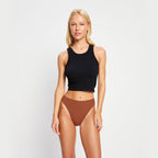 Menstruační tanga Modibodi Modicomfort Seamless Hi Waist Thong Light Teale Blue (MTMMSHWTLTB)