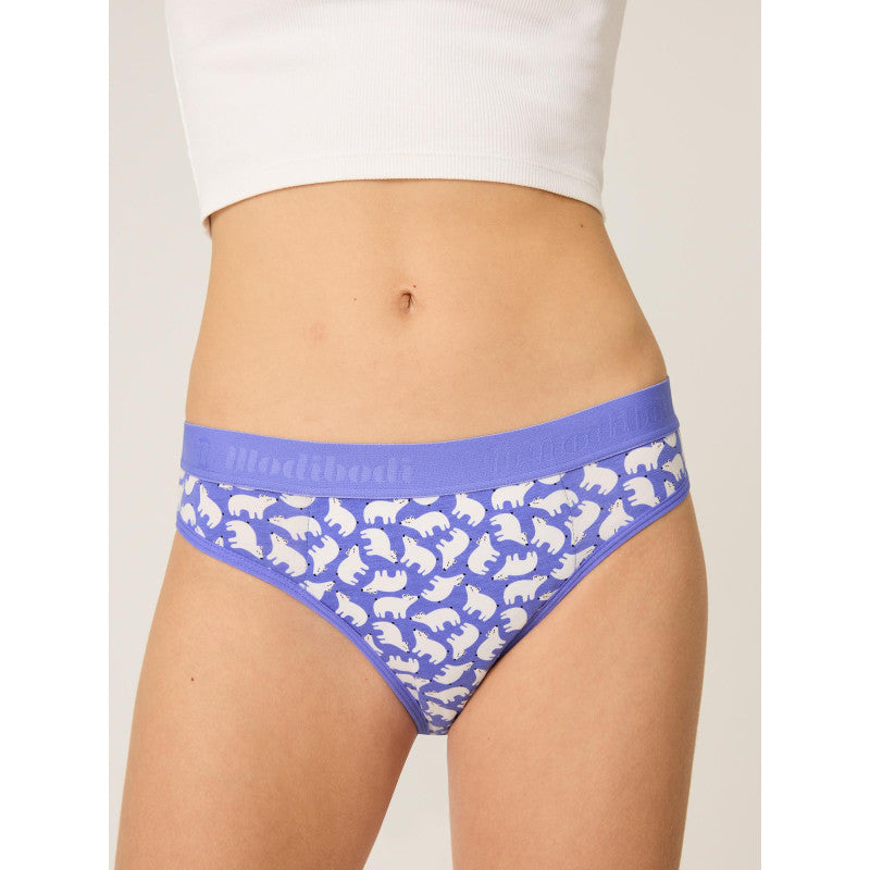 Menstruační kalhotky Modibodi Teen Hipster Bikini Maxi Polar Bear Blue - VYBALENÉ (MODI4099PBBVYB)