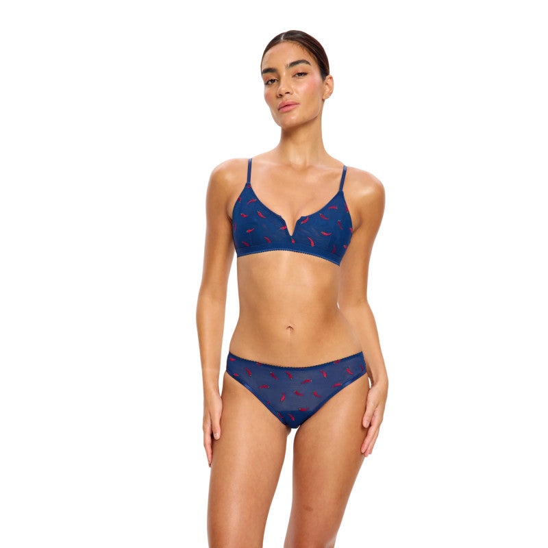 Menstruační kalhotky Modibodi lntimates V Day Cheeky Brief Light Navy Chilli (DKMIVDCBLVC)