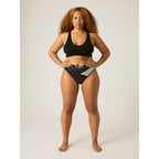 Menstruační kalhotky PUMA & Modibodi Active Hi Cut Full Brief Moderate-Heavy Platinum Grey - VYBALENÉ (MODI4091PGVYB)