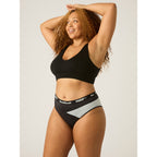 Menstruační kalhotky PUMA & Modibodi Active Hi Cut Full Brief Moderate-Heavy Platinum Grey - VYBALENÉ (MODI4091PGVYB)