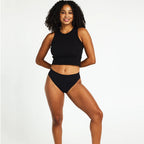 Menstruační tanga Modibodi Modicomfort Seamless Hi Waist Thong Light Teale Blue (MTMMSHWTLTB)