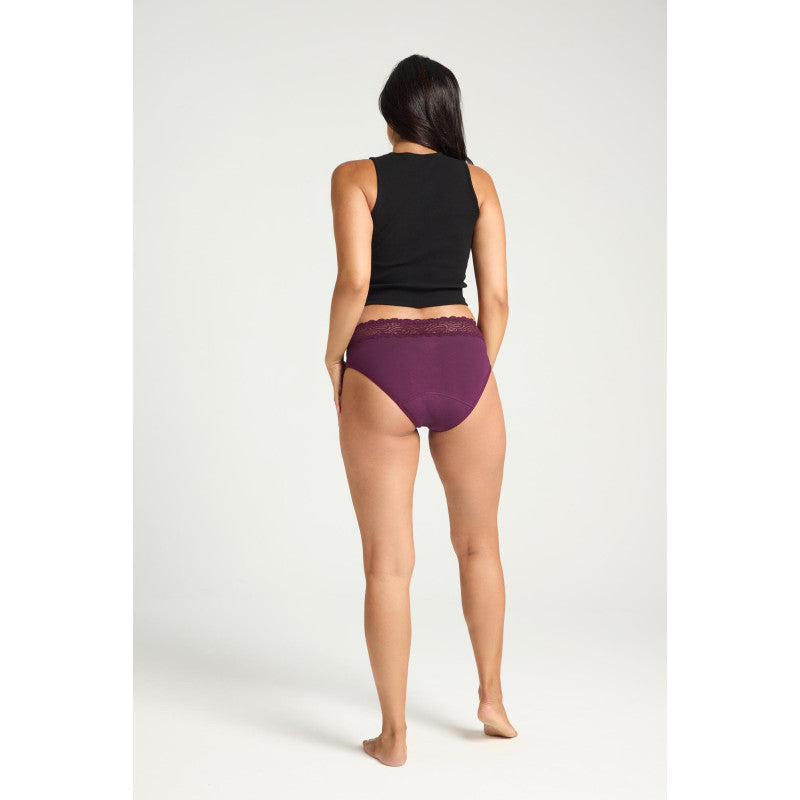 Menstruační kalhotky Modibodi Sensual Hi-Waist Bikini Moderate-Heavy Raisin Purple (MODI4038RP)