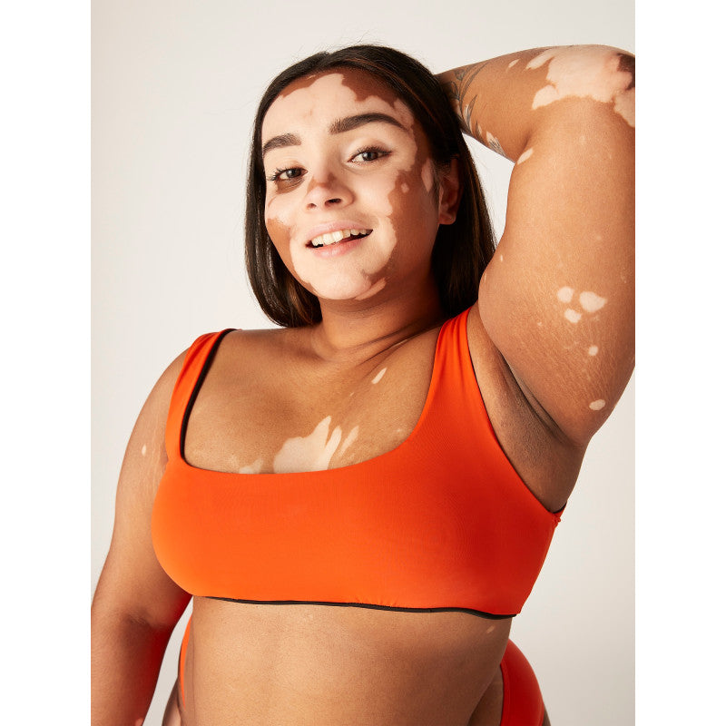 Oboustranný top plavek Modibodi Black/Sunset orange (MODI4350BSO)