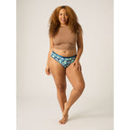 Menstruační kalhotky Modibodi Classic Bikini Maxi Midnight Blue Floral - VYBALENÉ (MODI4012MBFVYB)
