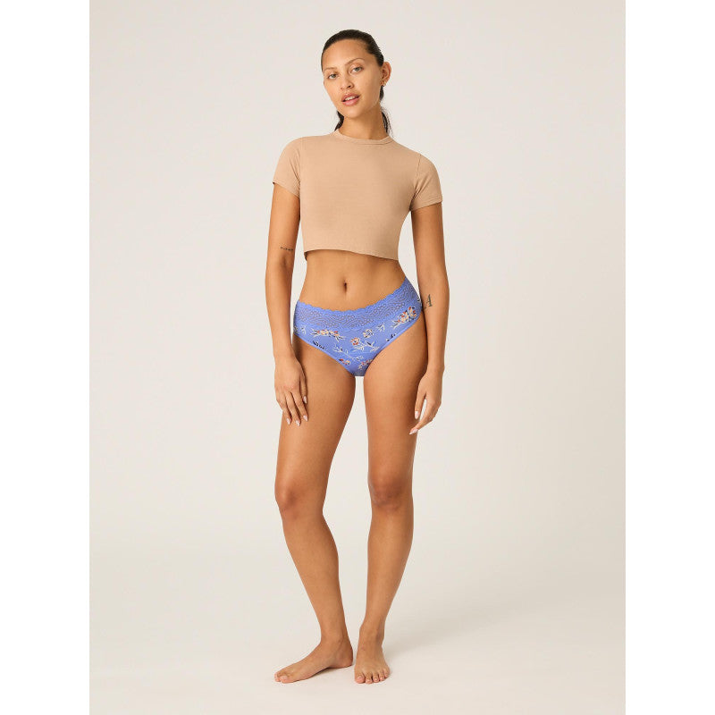 Menstruační kalhotky Modibodi Sensual Hi-Waist Bikini Moderate-Heavy Bouquet Blue (MODI4038BB)