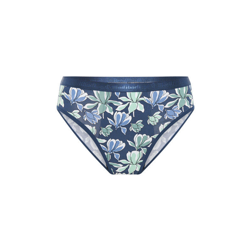 Menstruační kalhotky Modibodi Classic Bikini Maxi Midnight Blue Floral (MODI4012MBF)