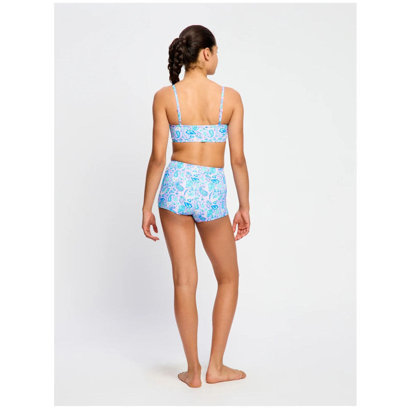 Dívčí menstruační plavky Modibodi Performance Hi Waist Short Super Marble Blue spodní díl (DMPMPHWSSMB)