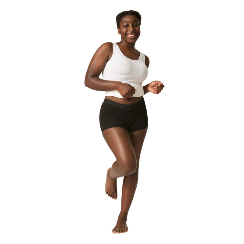 Dívčí menstruační kalhotky Modibodi Teen Hipster Boyshort Super-Overnight Black (HIBSSOBLAT)